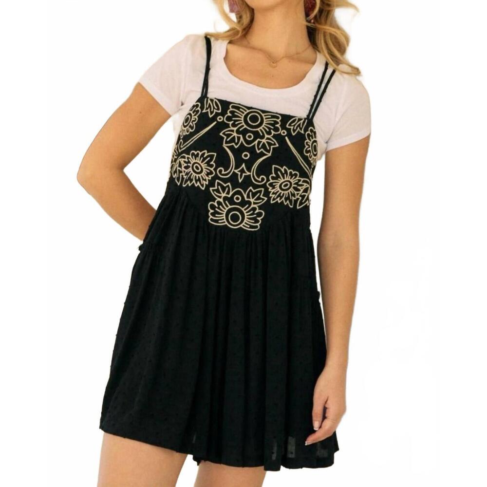 NEW SIXTY ONE elaina spaghetti straps romper in black